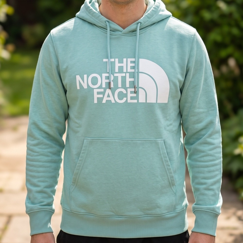 The North Face Mens Half Dome Pullover Hoodie Mint Green Logo Sweatshirt